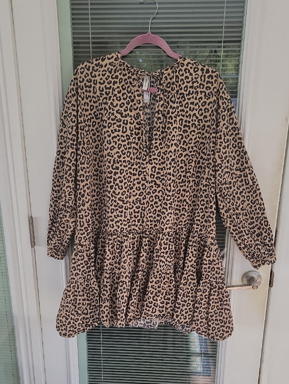 Prima Donna Kiribati Leopard Print Tiered Long-Sleeve Swimwear Dress - Picture 3 of 13